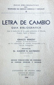 Letra de cambio : guía bibliográfica