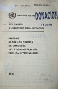 Informe sobre las normas de conducta en la administración pública internacional