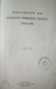 Documents on German foreign policy 1918-1945
