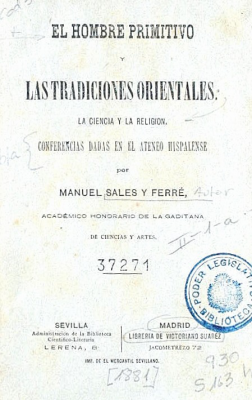 El hombre primitivo y las tradiciones orientales : la ciencia y la religión