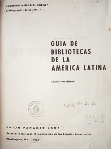 Guía de Bibliotecas de la América Latina