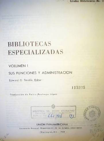 Bibliotecas especializadas