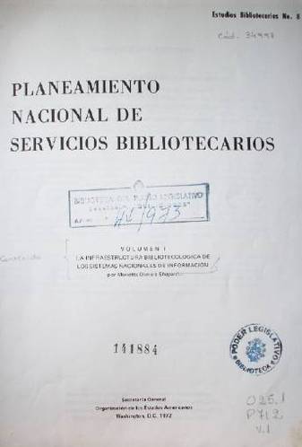 Planeamiento nacional de servicios bibliotecarios