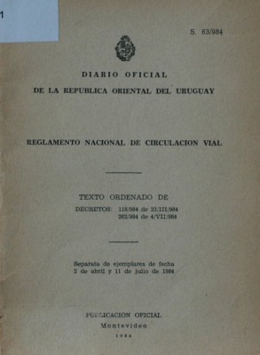 Reglamento Nacional de Circulación Vial