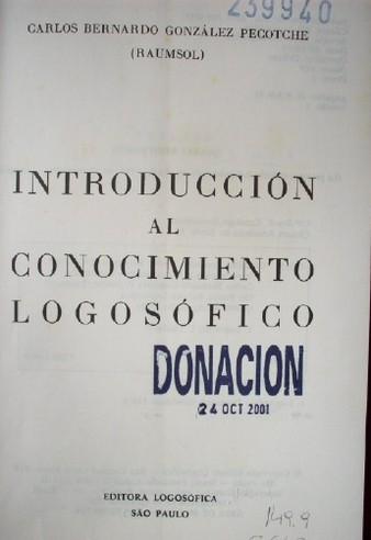 Introducción al conocimiento logosófico