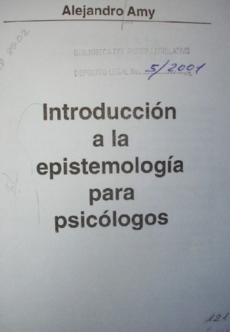 Introducción a la epistemología para psicólogos