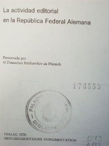 La actividad editorial en la República Federal Alemana