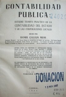 Contabilidad pública : estudio teórico-práctico de la contabilidad del Estado y de las corporaciones locales