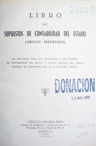 Libro de supuestos de contabilidad del Estado : (servicios provinciales)