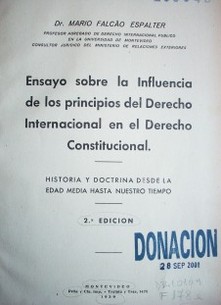 Ensayo sobre la influencia del Derecho Internacional en el Derecho Constitucional