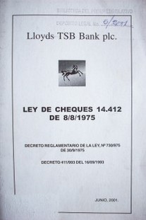 Ley de cheques Nº 14.412 de 8/8/1975