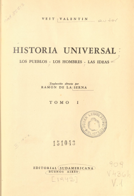 Historia universal : los pueblos; los hombres; las ideas