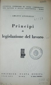 Principi di legislazione del lavoro