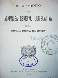 Reglamento de la Asamblea General Legislativa de la República Oriental del Uruguay