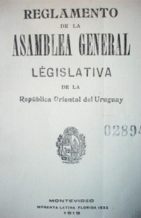 Reglamento de la Asamblea General Legislativa de la República Oriental del Uruguay