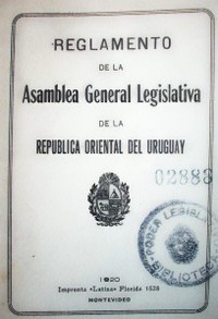 Reglamento de la Asamblea General Legislativa de la República Oriental del Uruguay