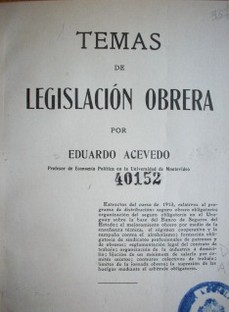 Temas de legislación obrera