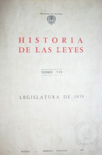 Historia de las leyes : legislatura de 1959