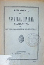 Reglamento de la Asamblea General Legislativa de la República Oriental del Uruguay