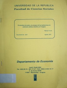Economías de escala y de alcance de las instituciones de asistencia médica colectiva en Uruguay