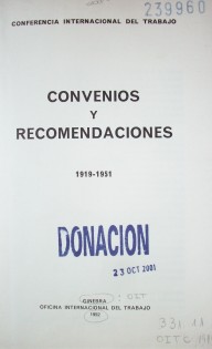 Convenios y recomendaciones : 1919-1951
