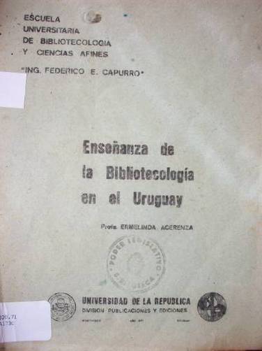 Enseñanza de la bibliotecología en el Uruguay