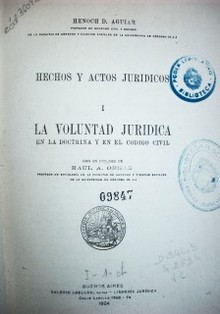 Hechos y actos jurídicos