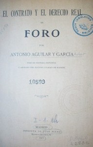 El contrato y el derecho real de foro