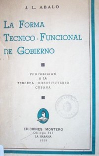 La forma técnico-funcional de gobierno