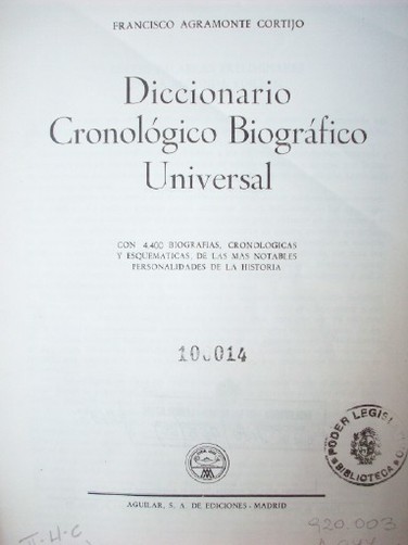 Diccionario cronológico biográfico universal