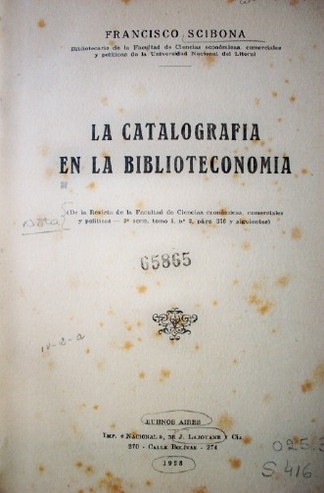 La catalografía en la biblioteconomía