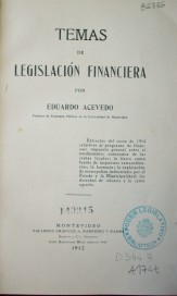 Temas de legislación financiera