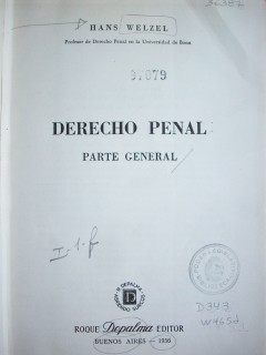 Derecho penal : parte general