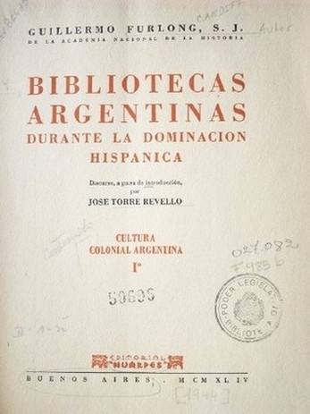 Bibliotecas argentinas durante la dominación hispánica