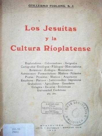 Los Jesuítas y la cultura ríoplatense