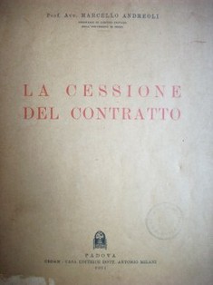 La cessione del contratto