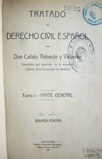 Tratado de Derecho Civil Español