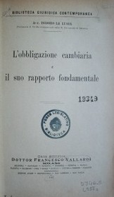 L'obligazzione cambiaria e il suo rapporto fondamentale