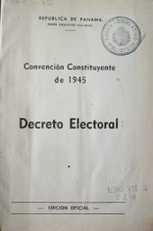 Decreto Electoral : Convención Constituyente de 1945