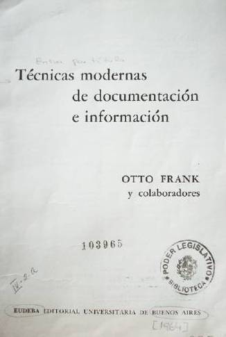 Técnicas modernas de documentación e información