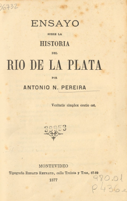 Ensayo sobre la historia del Rio de la Plata