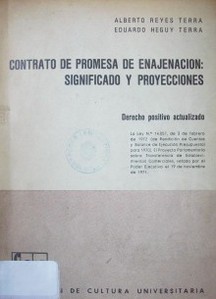 Contrato de promesa de enajenación : significado y proyecciones