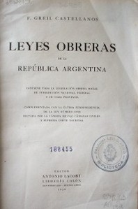 Leyes obreras de la República Argentina