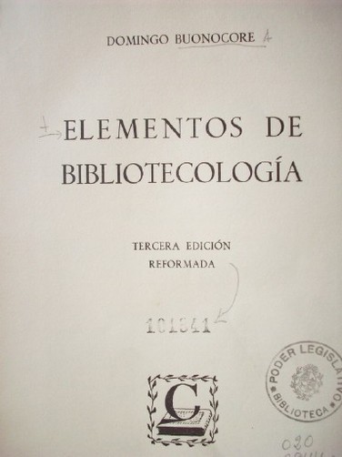 Elementos de bibliotecología