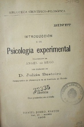 Introducción a la psicología experimental