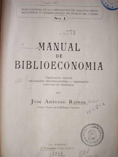 Manual de biblioeconomía
