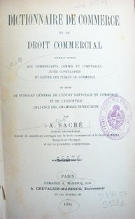 Dictionnaire de commerce et de droit commercial