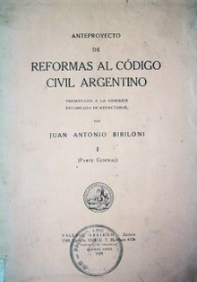 Anteproyecto de reformas al Código Civil Argentino