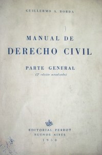 Manual de Derecho Civil : parte general