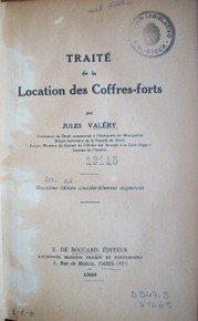 Traité de la location des coffres-forts